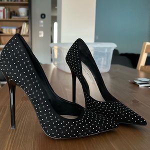 Suede and Studded Pump